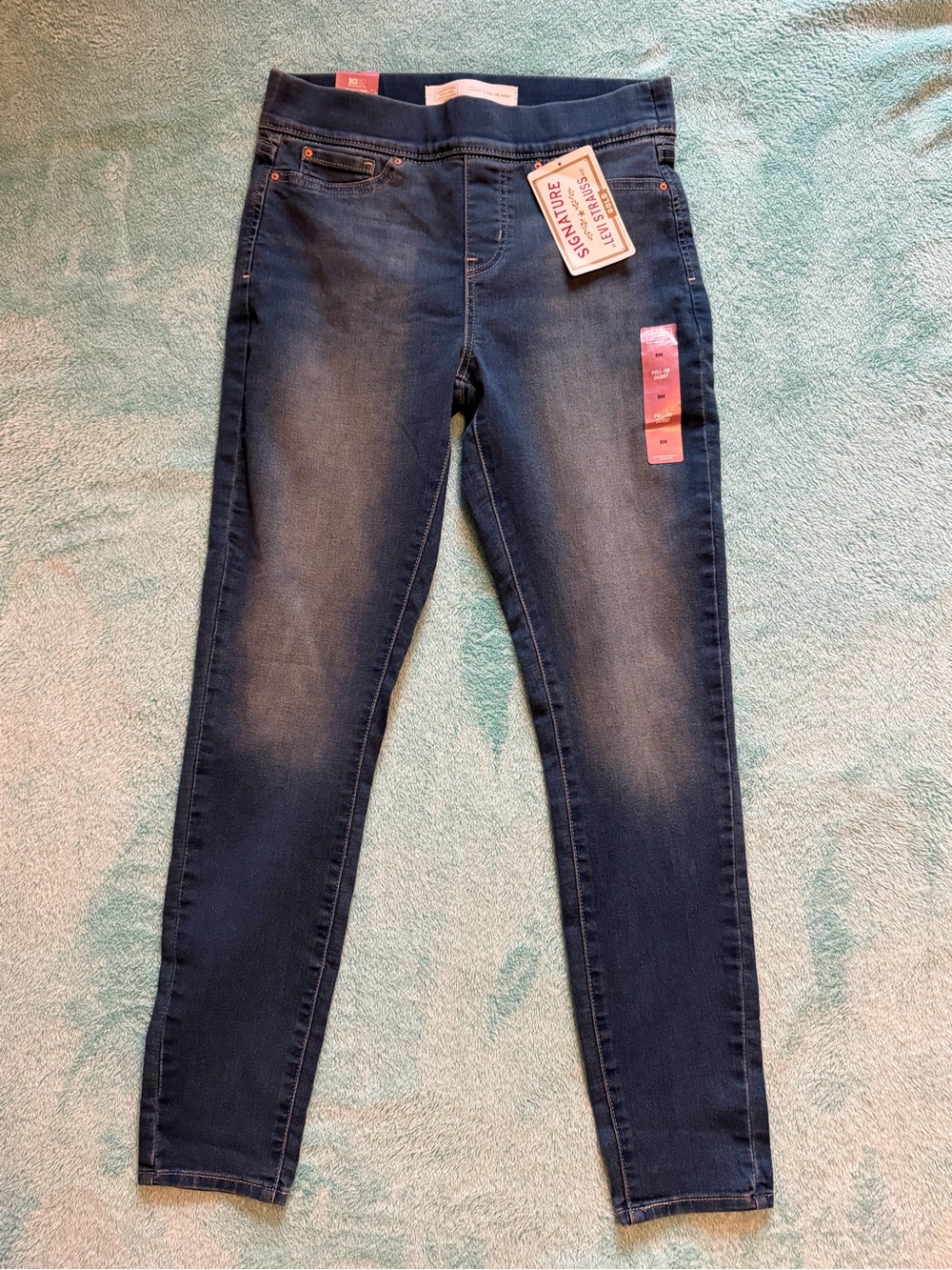 Signature by Levi Strauss Dark Blue Stretch Pull-On Skinny Jeans